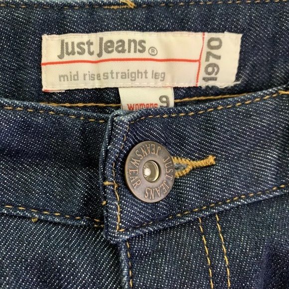 ⭐️ S O L D Just Jeans 1970 Women's Size 9 / S Mid Rise Straight Leg Dark Wash - Picture 5 of 5